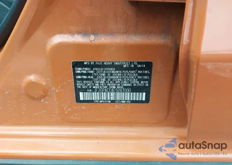 2014 Subaru Xv Crosstrek 2.0I Premium from USA, damaged, VIN JF2GPACC4E9287000